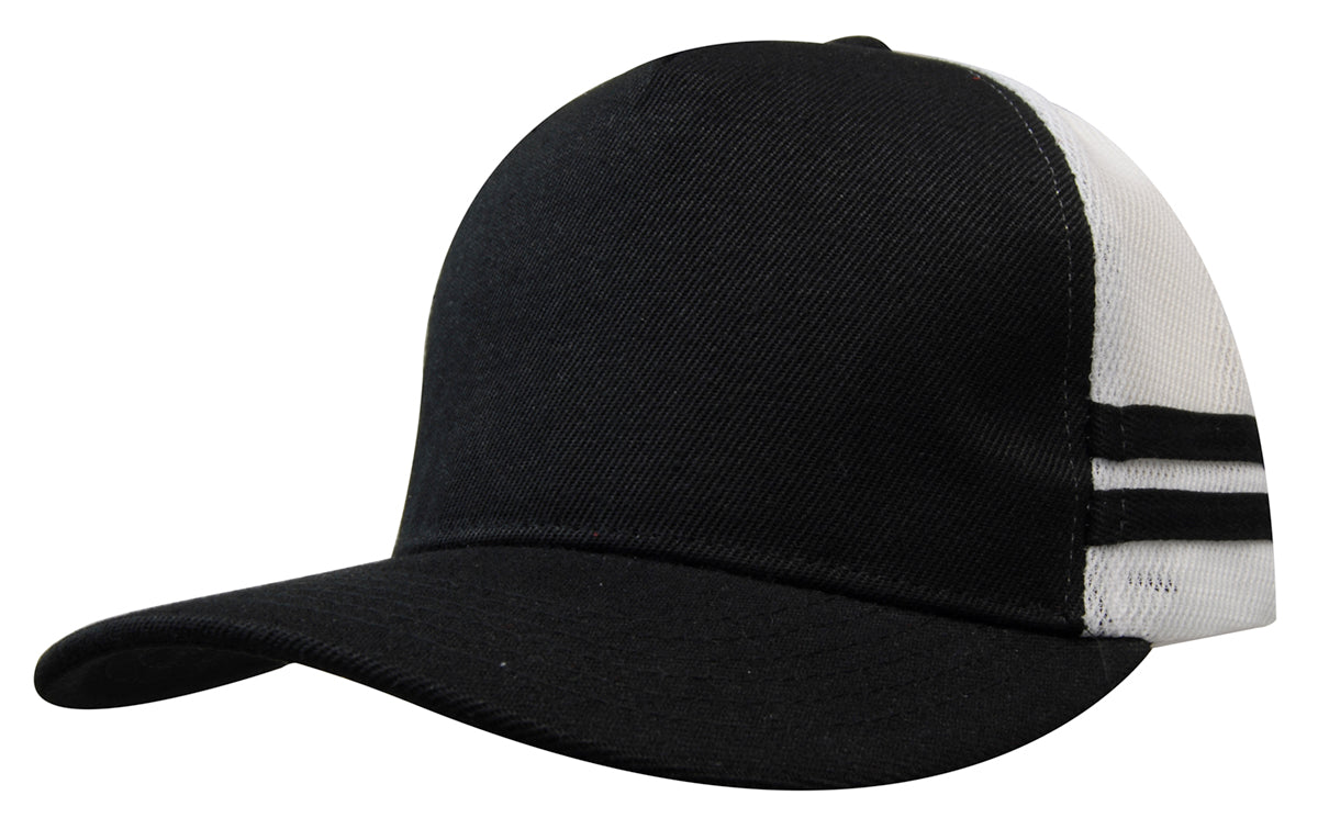 American Premium Twill/Mesh Deep Fit Trucker with Stripes - HW3995