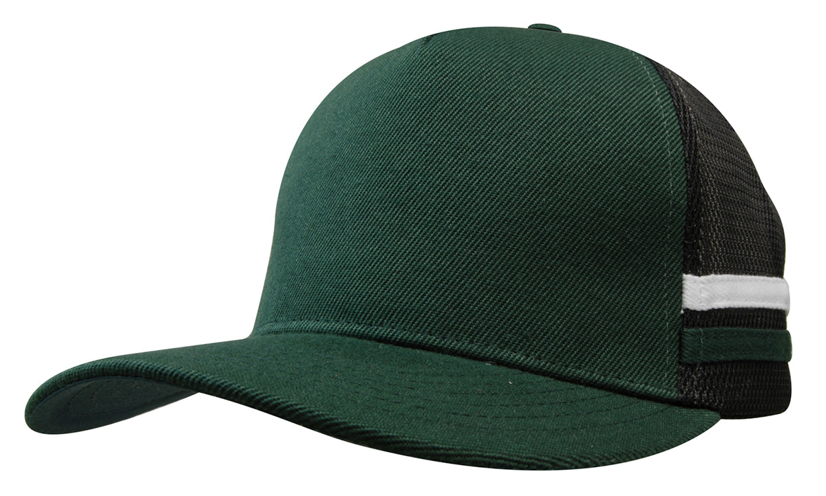 American Premium Twill/Mesh Deep Fit Trucker with Stripes - HW3995