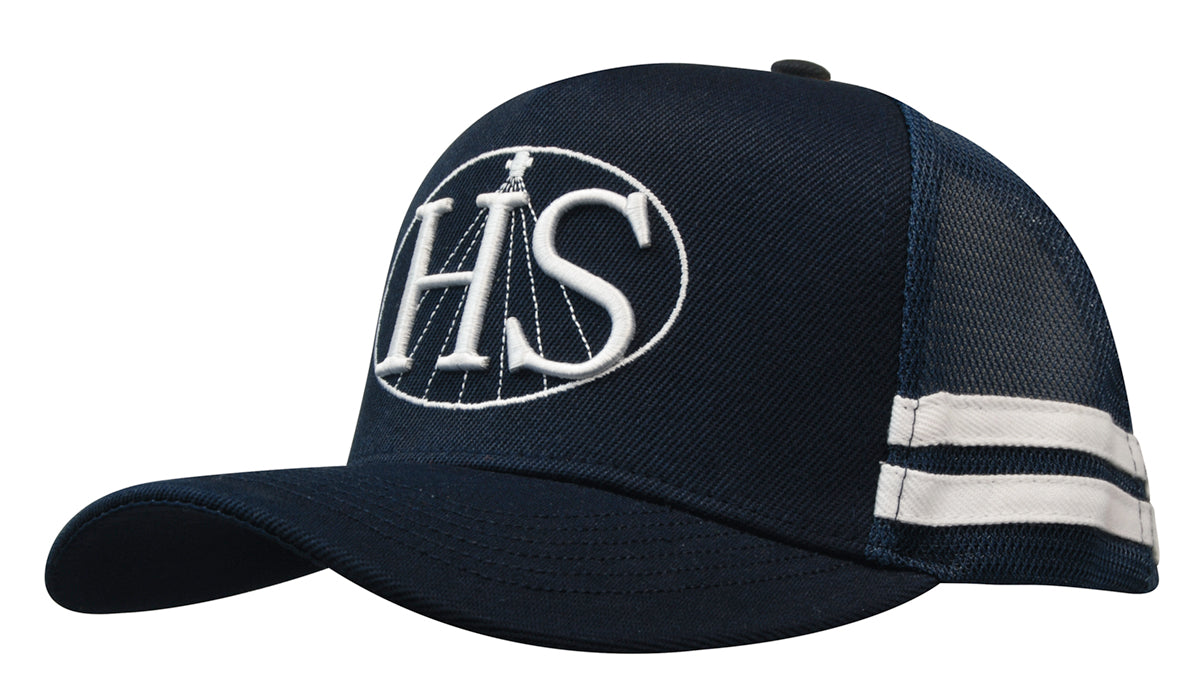 American Premium Twill/Mesh Deep Fit Trucker with Stripes - HW3995