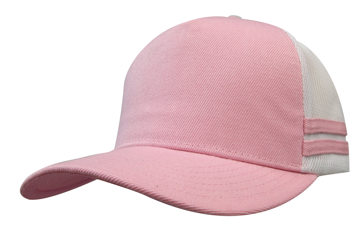 American Premium Twill/Mesh Deep Fit Trucker with Stripes - HW3995