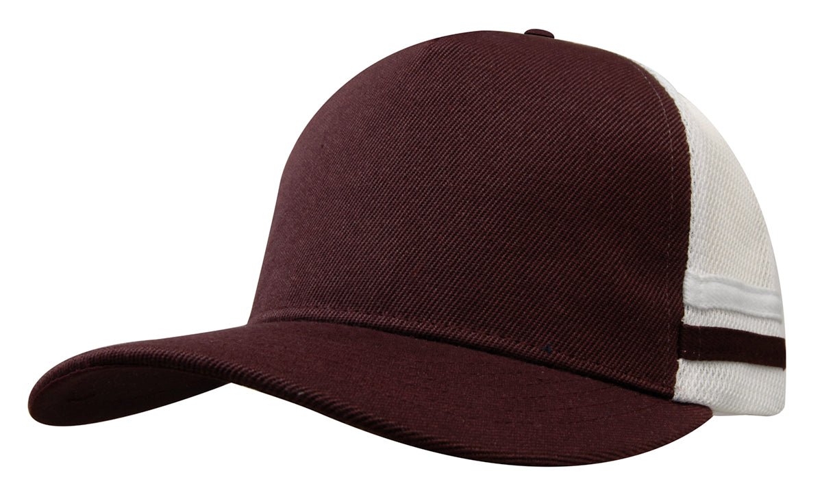 American Premium Twill/Mesh Deep Fit Trucker with Stripes - HW3995