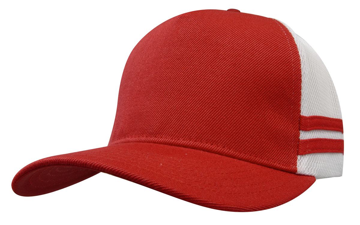 American Premium Twill/Mesh Deep Fit Trucker with Stripes - HW3995