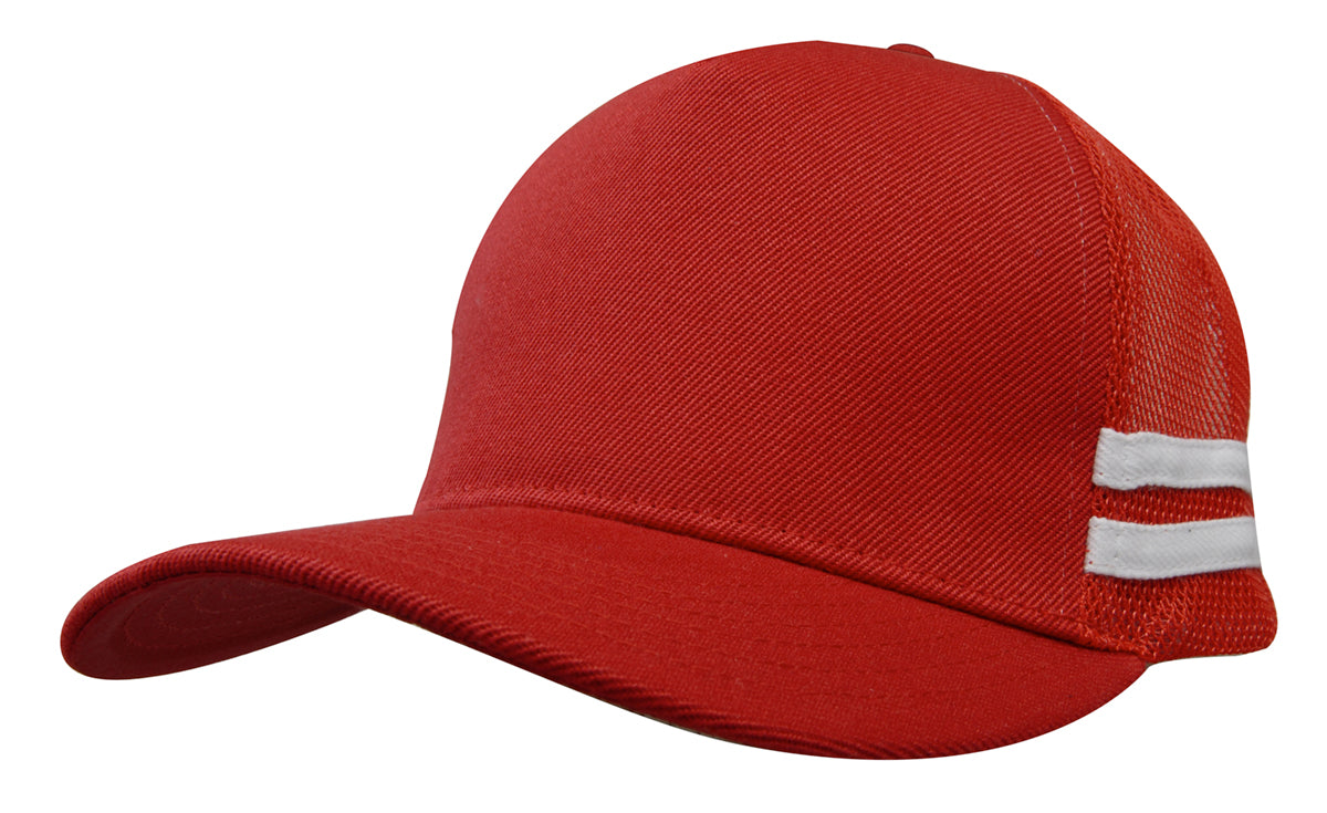 American Premium Twill/Mesh Deep Fit Trucker with Stripes - HW3995