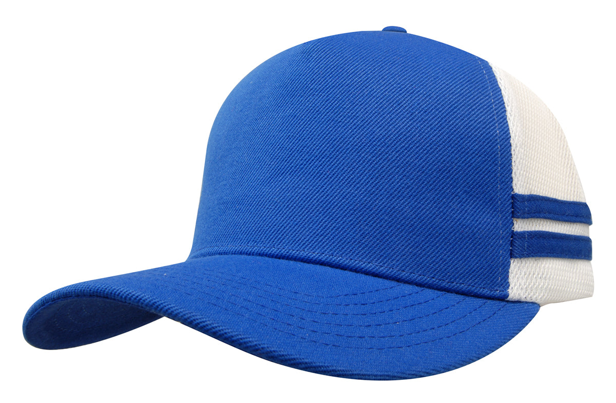 American Premium Twill/Mesh Deep Fit Trucker with Stripes - HW3995