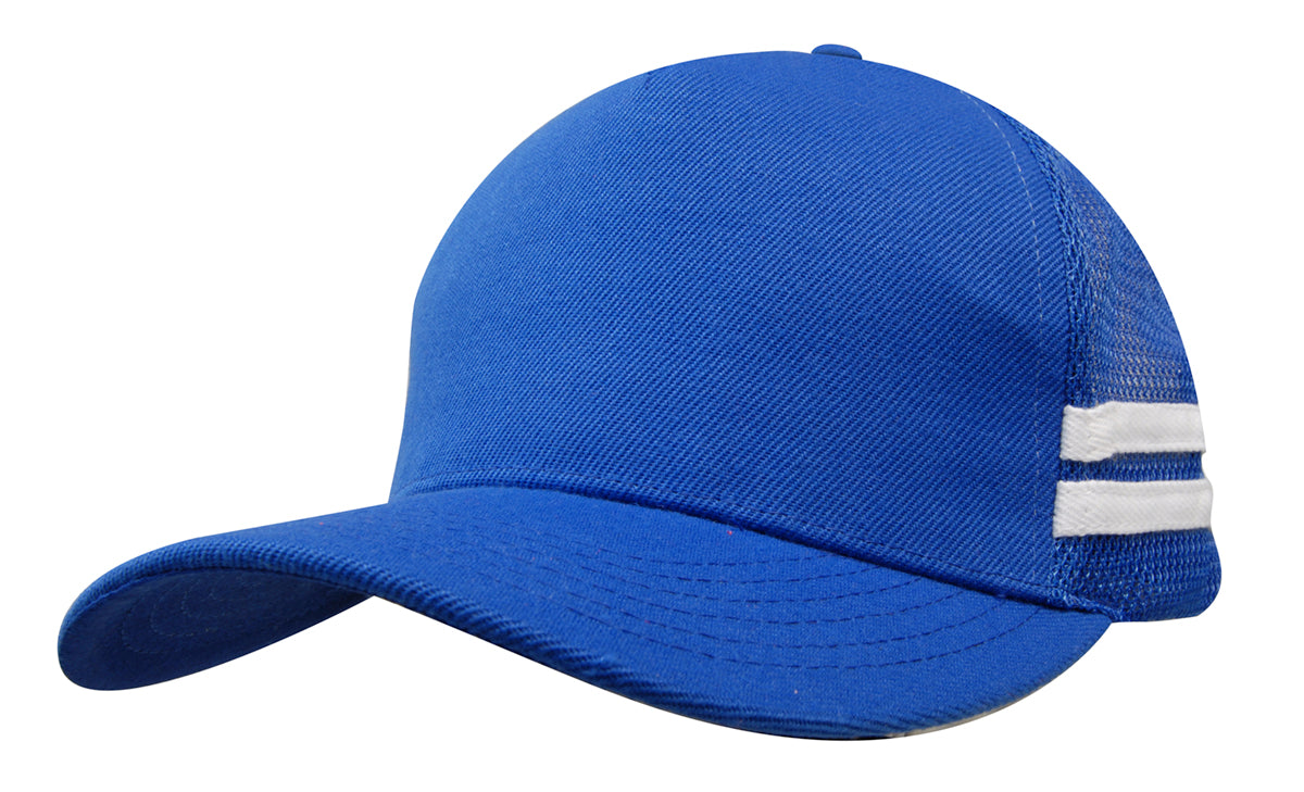 American Premium Twill/Mesh Deep Fit Trucker with Stripes - HW3995