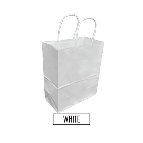 White paper bags with handles