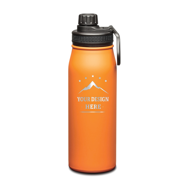 Cienega SS Double Wall Vacuum Insulated Water Bottle w/ Twist Chug Lid - 27oz - Custom Laser Engrave Printing - 12pcs to Start