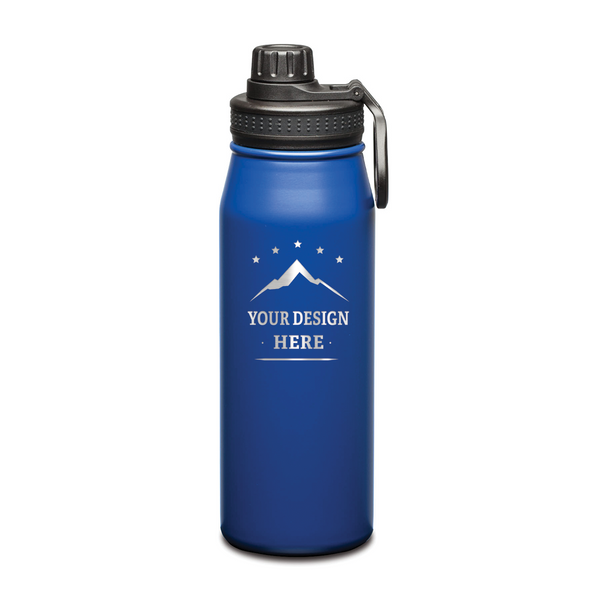 Cienega SS Double Wall Vacuum Insulated Water Bottle w/ Twist Chug Lid - 27oz - Custom Laser Engrave Printing - 12pcs to Start