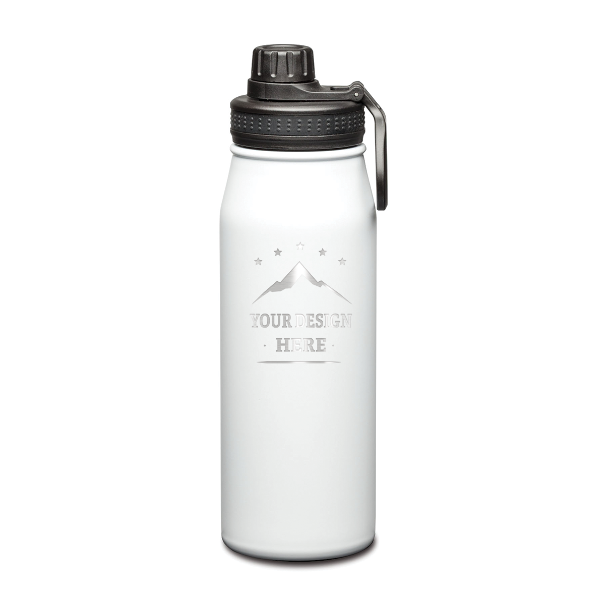 Cienega SS Double Wall Vacuum Insulated Water Bottle w/ Twist Chug Lid - 27oz - Custom Laser Engrave Printing - 12pcs to Start