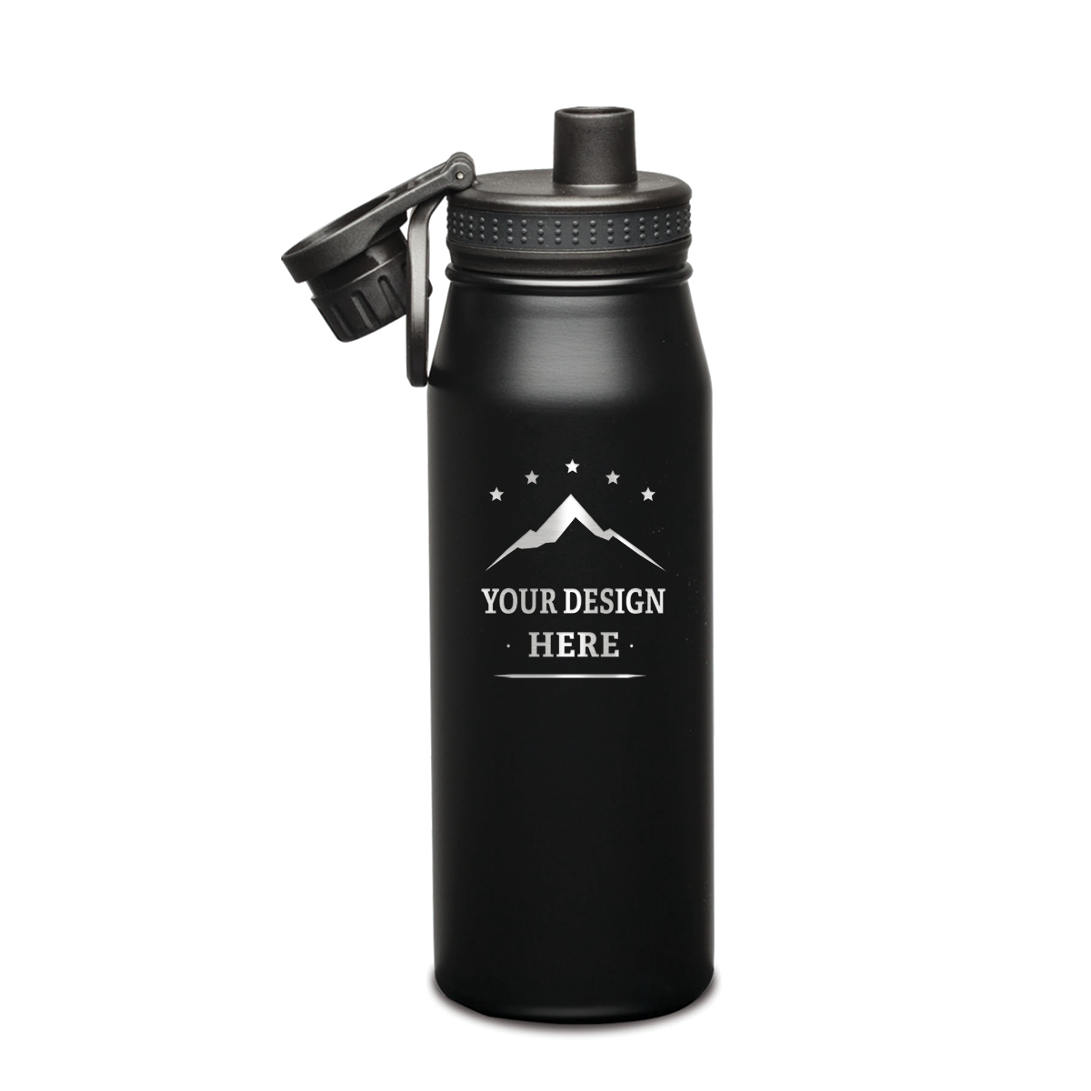 Cienega SS Double Wall Vacuum Insulated Water Bottle w/ Twist Chug Lid - 27oz - Custom Laser Engrave Printing - 12pcs to Start