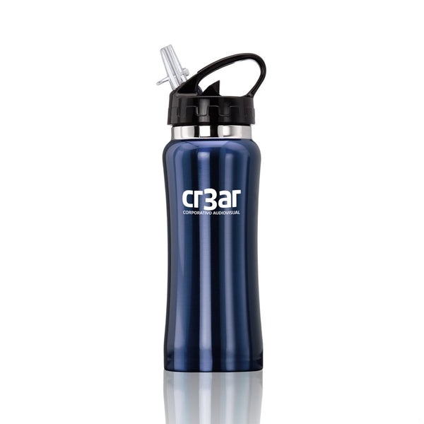 Clear Spout Sport Water Bottle Stainless Steel - 16oz - Custom Screen Printing or Full Colours Logo Printing