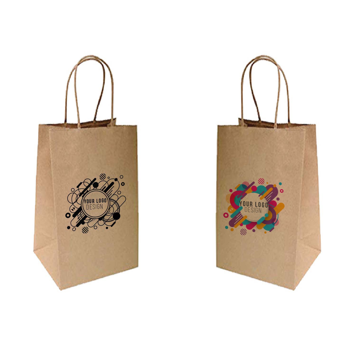 Shopping Bag Personalised Takeaway Bags Brown Paper Custom Printed