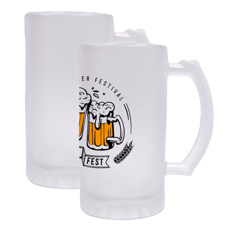 Frosted Beer Stein - Full Colour Artwork Sublimation Printed