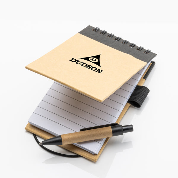 Recycled Flip-up Notepad and Pen Set  - Custom Logo Printed