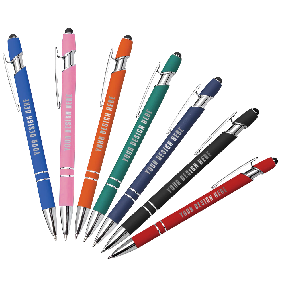 Kurt Soft Touch Metal Pen with Stylus - Laser Engraved Logo