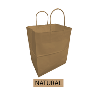 Plain/Blank Kraft Paper Bags - Bulk 250pcs per Box - Bistro Size 10"W x 6.75"D x 12"H - Clearance