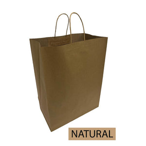 Plain/Blank Brown Paper Bags - Bulk 250pcs per Box - Market Take Out Size 13"W x 7"D x 17"H - Clearance