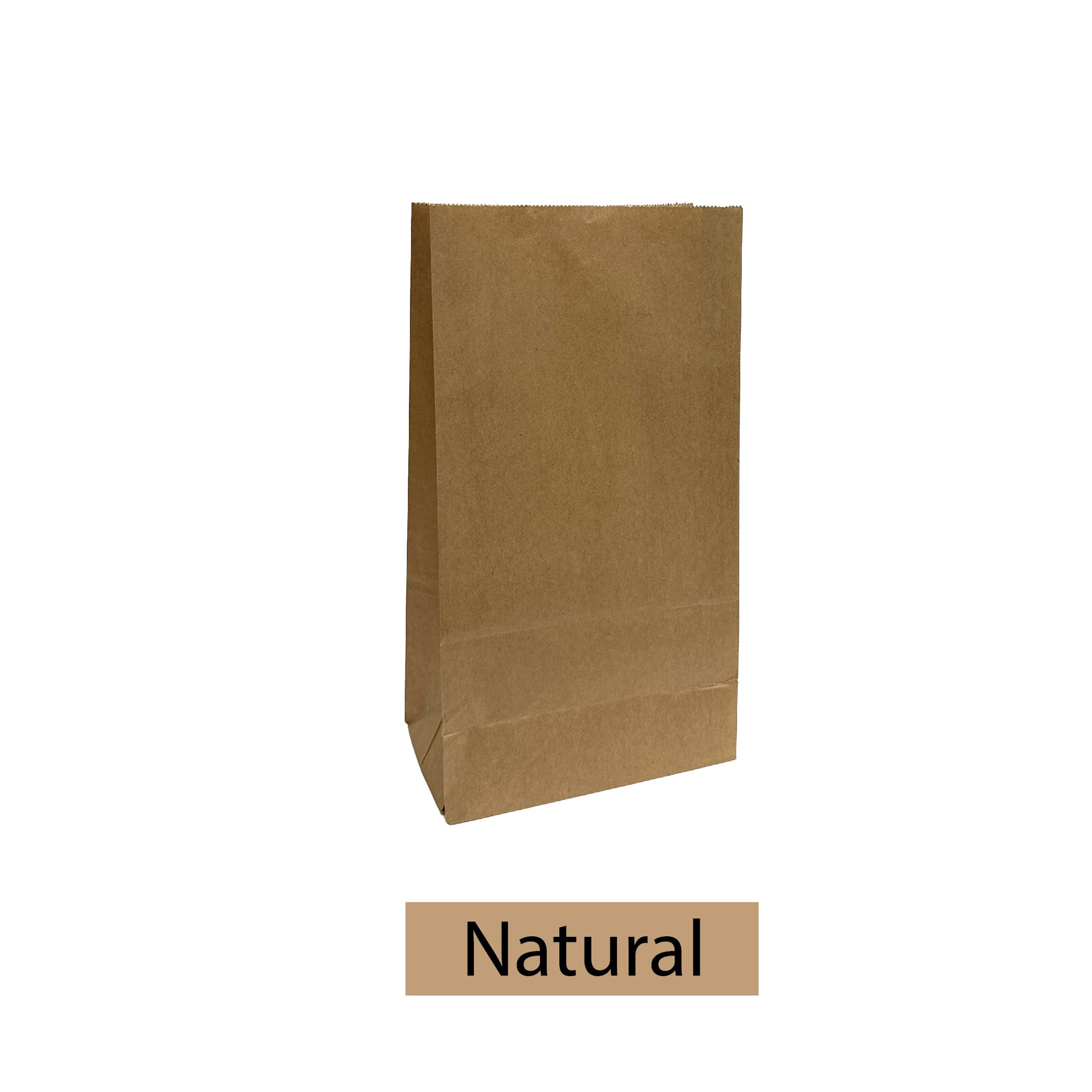 Plain/Blank Kraft SOS Grocery Bag - Bulk 500 pcs per Box - (#8) 6.25"W x 3.75"D x 12.75"H