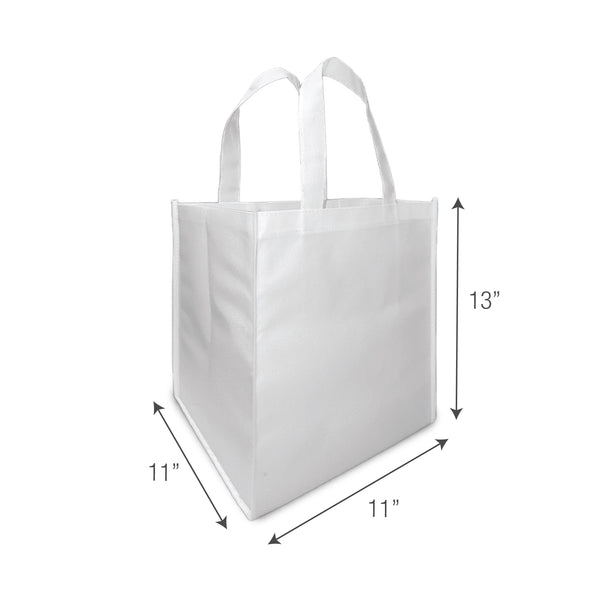 White shopping bag with dimensions