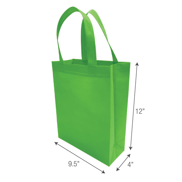 Green shopping bag with dimensions