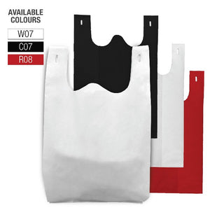 T-Shirt Style Non-Woven Market Bag Bulk 400 pcs per Box 15.5”W x 8"D x 28”H - 30gsm -  Clearence
