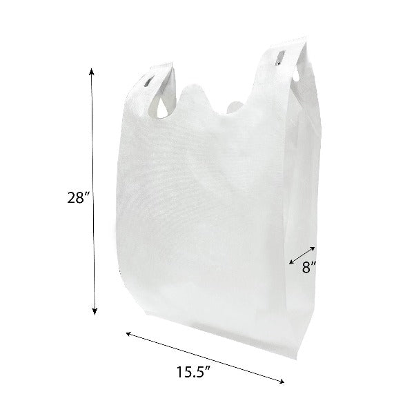 T-Shirt Style Non-Woven Market Bag Bulk 400 pcs per Box 15.5”W x 8"D x 28”H - 30gsm -  Clearance