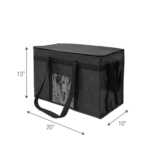 Jumbo Thermal / Insulated Food Delivery Bag with Extra 2 Sides Handle Bulk 10 pcs / Pack - 20"W x 10"D x 13"H - 2.5mm insulation