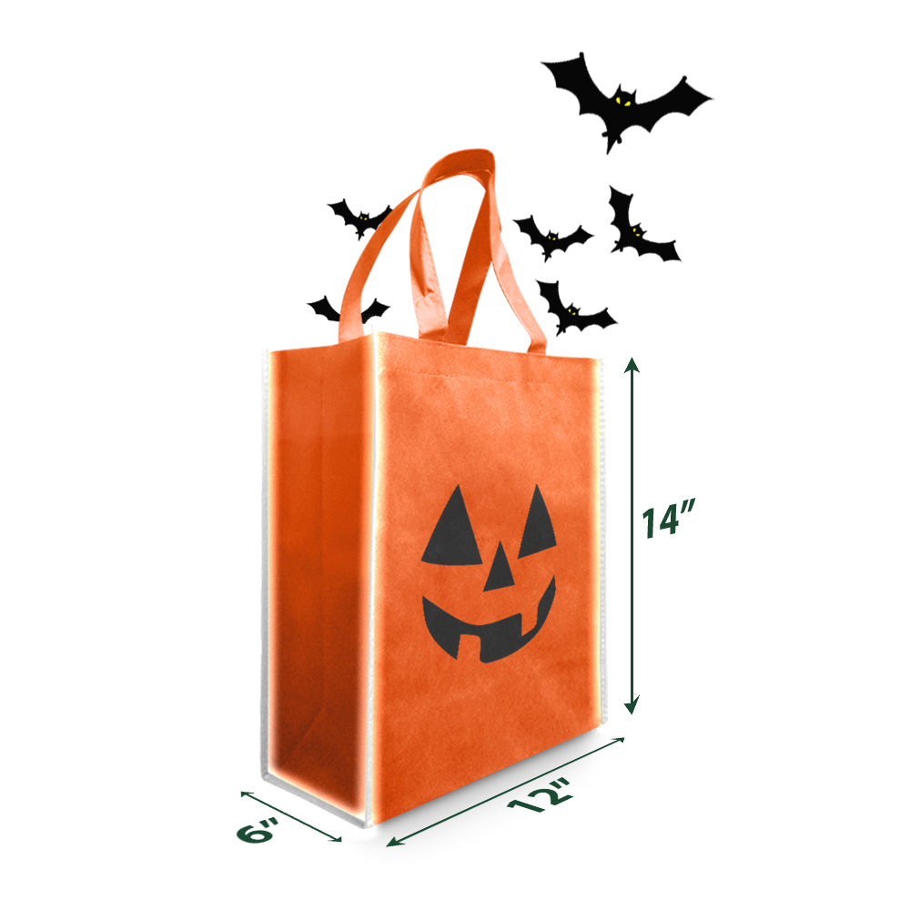 Reflective Non-woven Shopping Bags Halloween Style - Medium 12" x 6" x 14"