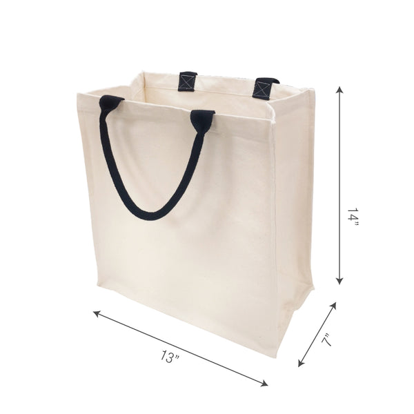 Grocery Canvas Tote Bulk 10 pcs / Pack - 13"W x 7"D x 14"H - 12oz Heavy Weight