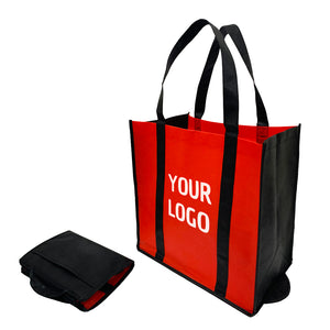 Foldable Non-woven Grocery Shopping Bags - 15" x 9" x 15"