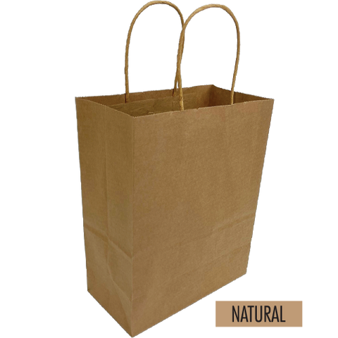 Plain/Blank Kraft Paper Bags - Bulk 250pcs per Box - Celebrity Size 13"W x 6"D x 15"H