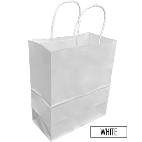 Plain/Blank White Paper Bags - Bulk 250pcs per Box - Celebrity Size 13"W x 6"D x 15"H