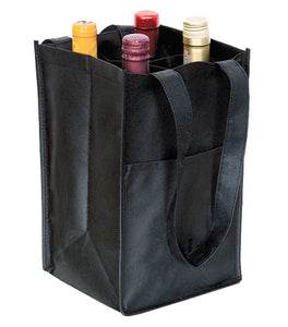 4-Bottle Non-Woven Wine Bag 7”W x 6.75”D x 12”H - 80gsm