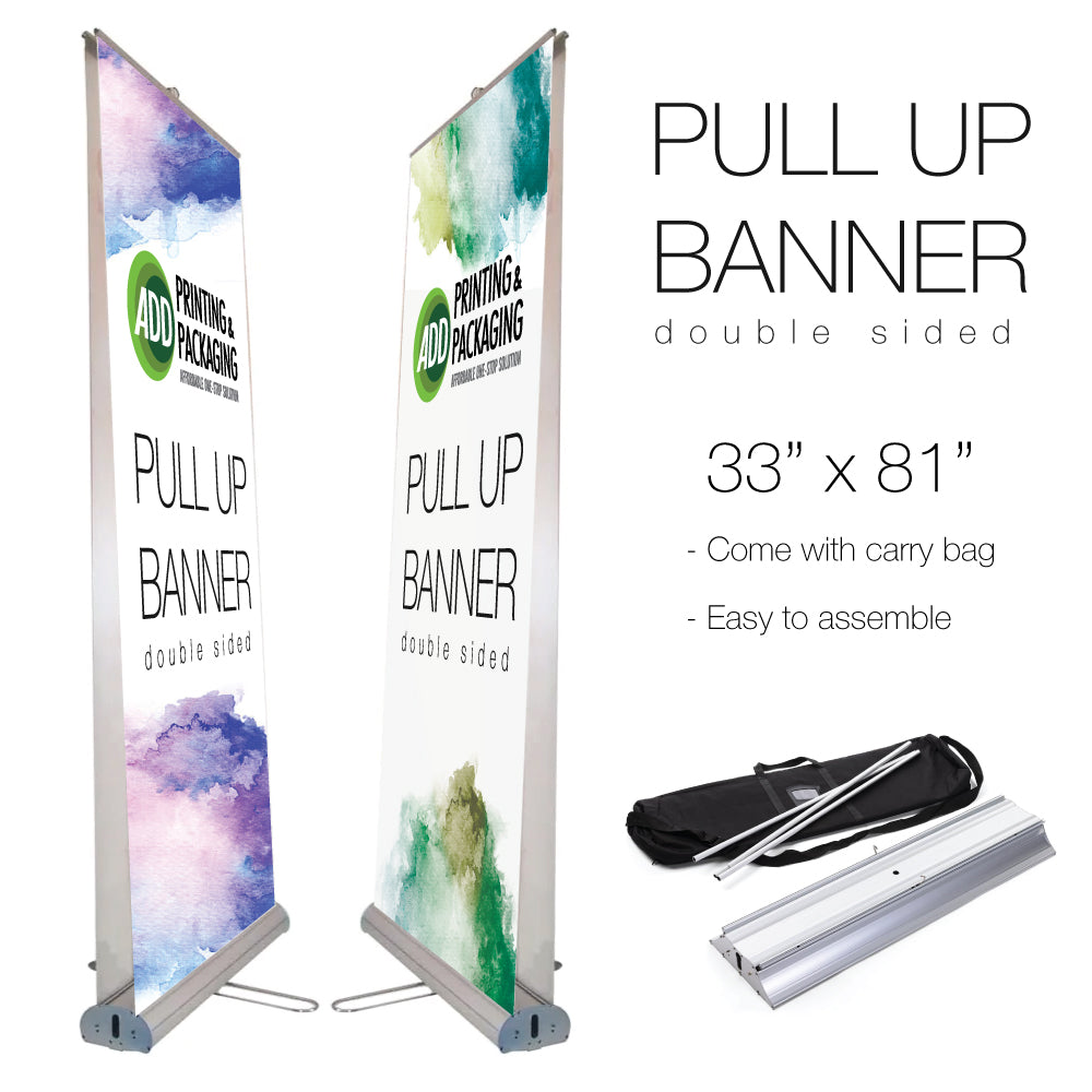 Indoor eDouble Sided Style Pull Up Banner 33" x 81"