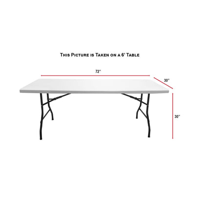 Full Colour Sublimated Table Cloth for 6' table - Drape style, 4 sided, Closed Back