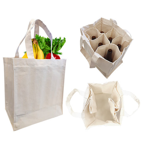 A canvas bag filled with fresh fruits and vegetables
