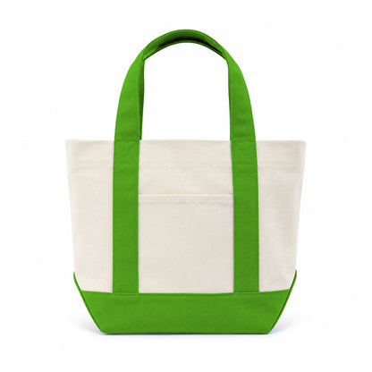 Trader Joe Mini Two-Tone Canvas Carryall Tote Bags Bulk 10 pcs/pack - 13"W x 5.5“Dx 11"H - 12oz