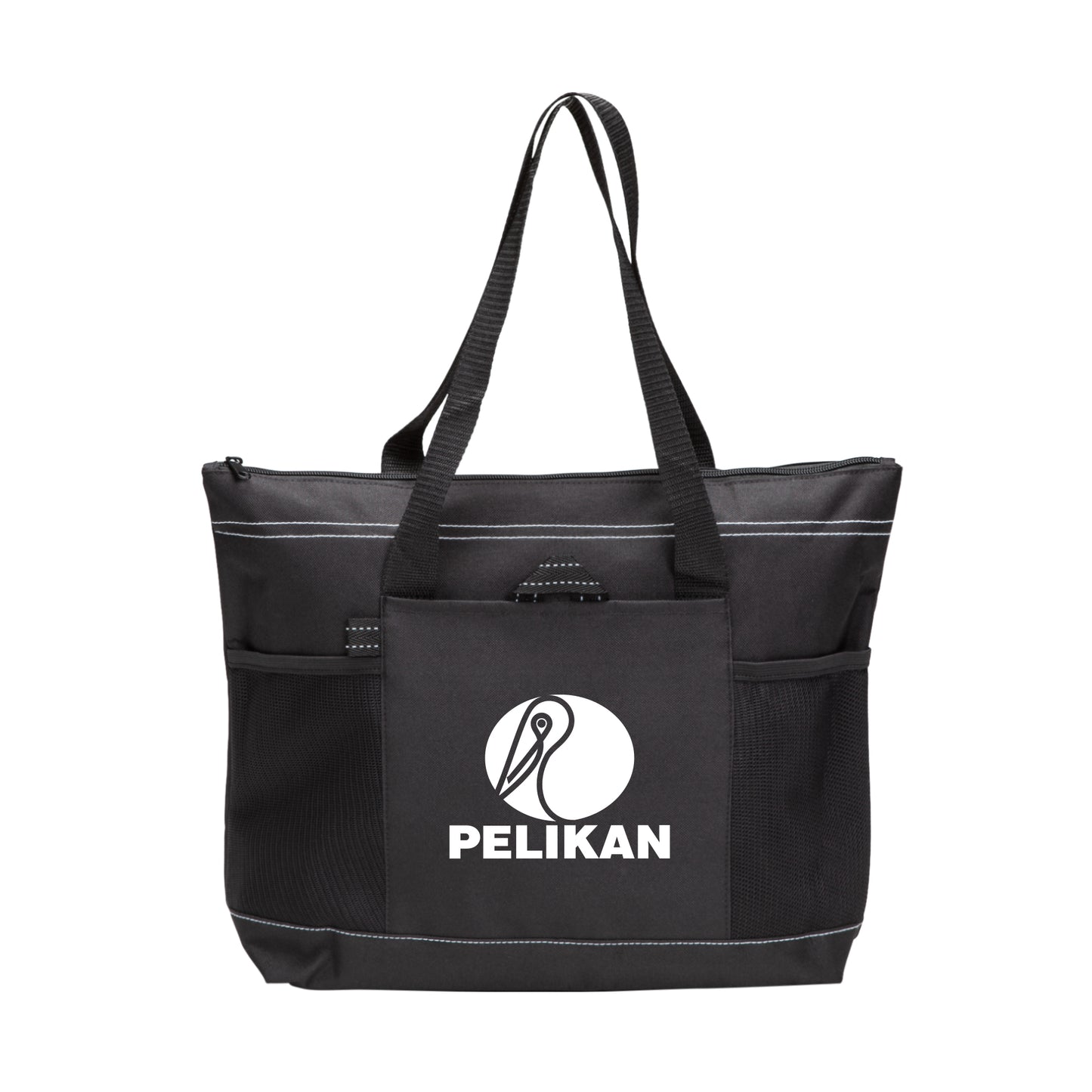 Aloha Tote Bag with Mesh Front pockets and Zipper Closure - 17.25"W x 13.25"H x 4.5"D