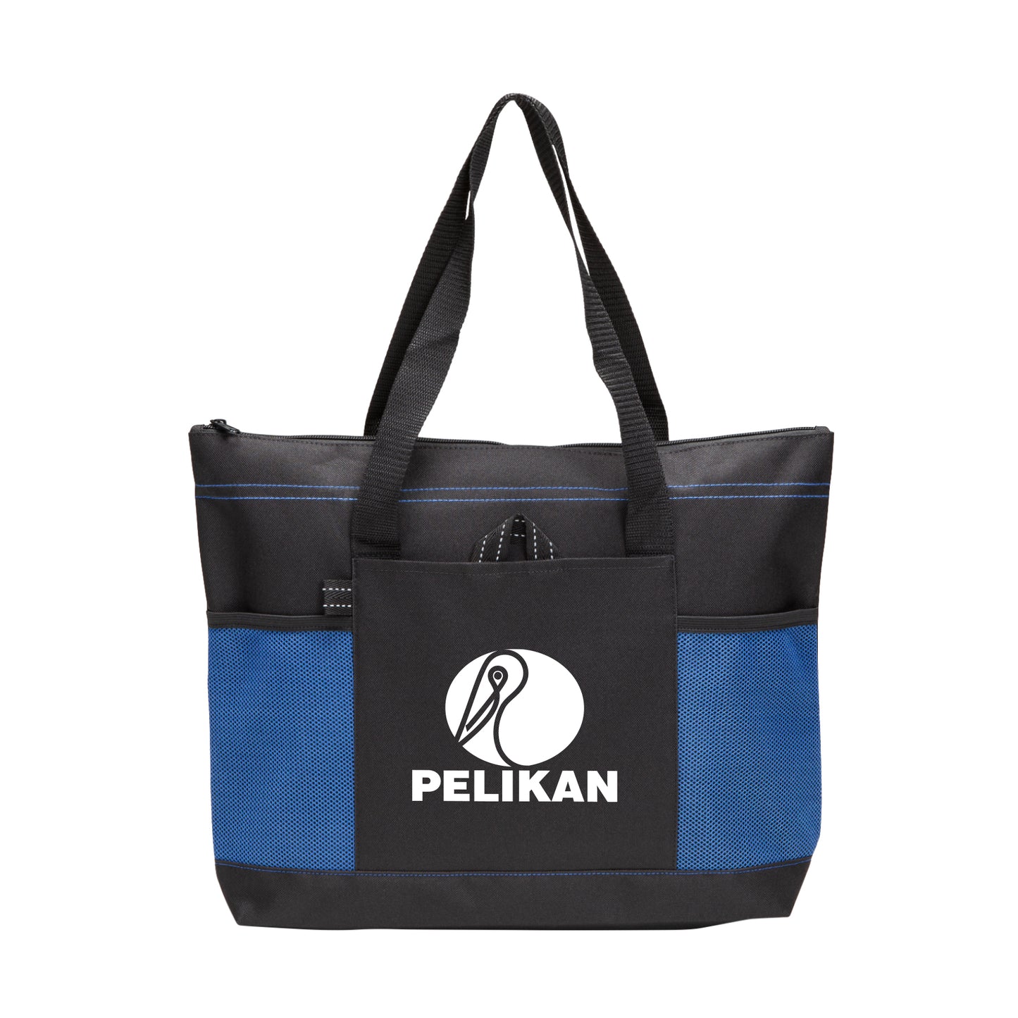 Aloha Tote Bag with Mesh Front pockets and Zipper Closure - 17.25"W x 13.25"H x 4.5"D