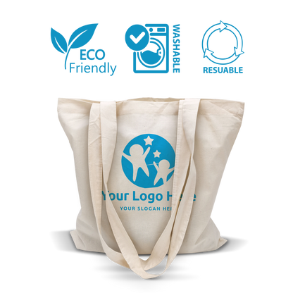 Budget Natural Canvas Tote Bag 15”W x 16”H - 5oz with 12" Long Handle