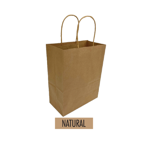 Natural kraft paper bags with handles
