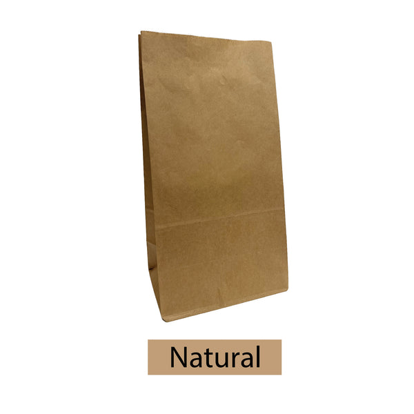 A brown SOS paper bag with the word "natural" written on it
