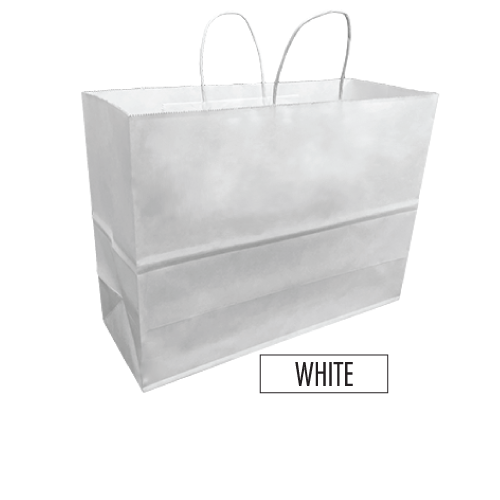 White paper shopping bag with handles