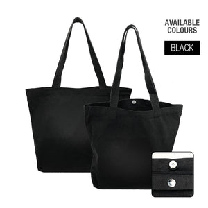 Black - Canvas Totes Bulk 10 pcs / Pack - 18"W x 5"D x 14"H - 10oz