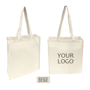 Customized white canvas tote bags with your logo