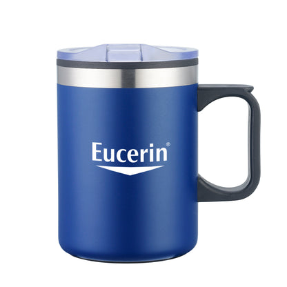 Lou Double Wall Camping Mug with Handle - 14oz - Custom Screen Printing or Full Colours Logo Printing