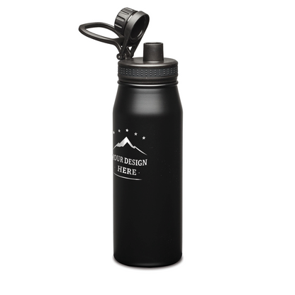 Cienega SS Double Wall Vacuum Insulated Water Bottle w/ Twist Chug Lid - 27oz - Custom Laser Engrave Printing - 12pcs to Start