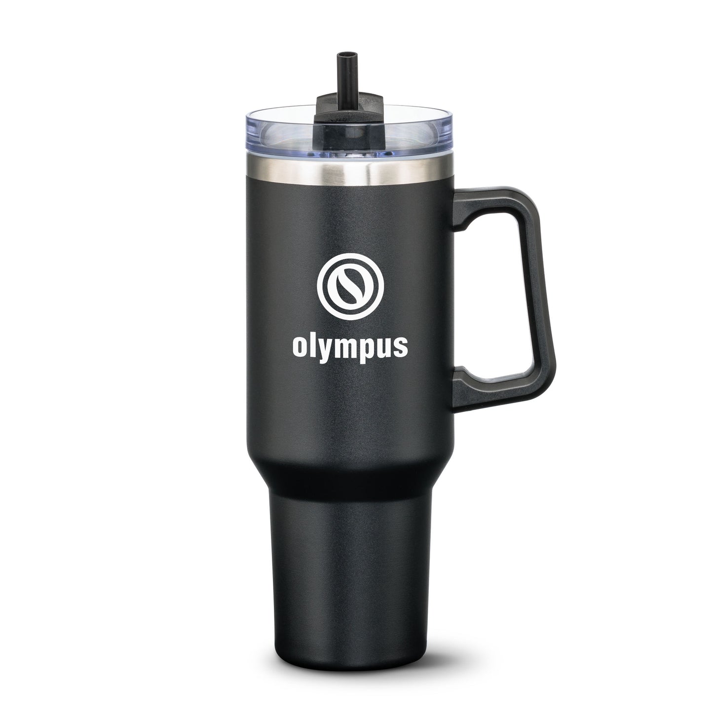 Double Insulated Compeer Handle Travel Mug w/Straw - 40oz - Custom Screen Printing or Full Colours Logo Printing
