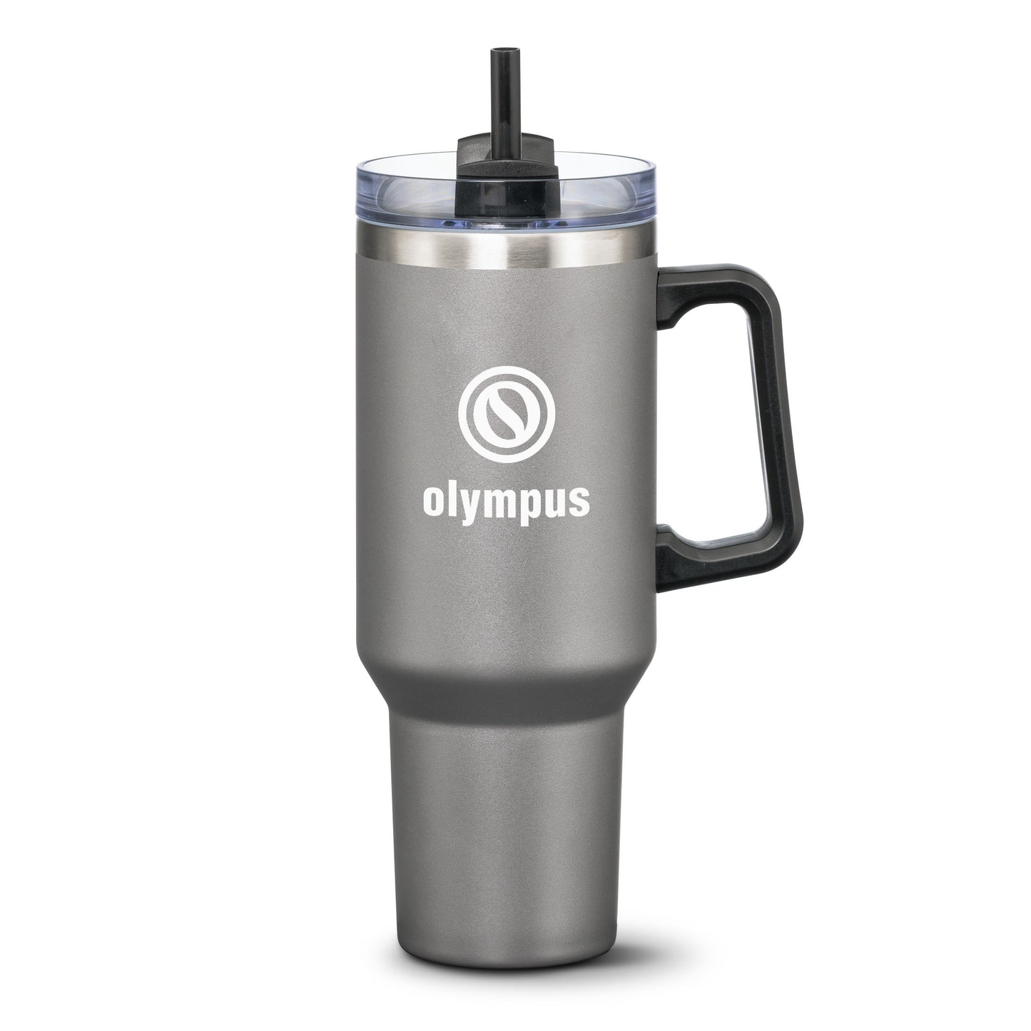 Double Insulated Compeer Handle Travel Mug w/Straw - 40oz - Custom Screen Printing or Full Colours Logo Printing