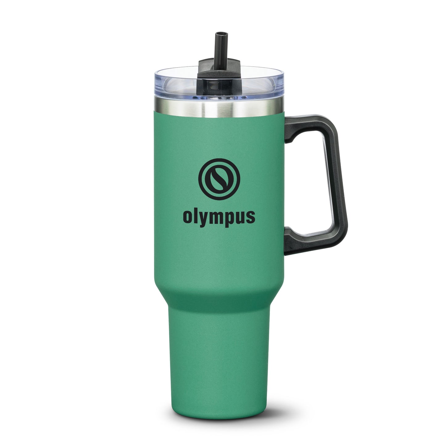 Double Insulated Compeer Handle Travel Mug w/Straw - 40oz - Custom Screen Printing or Full Colours Logo Printing